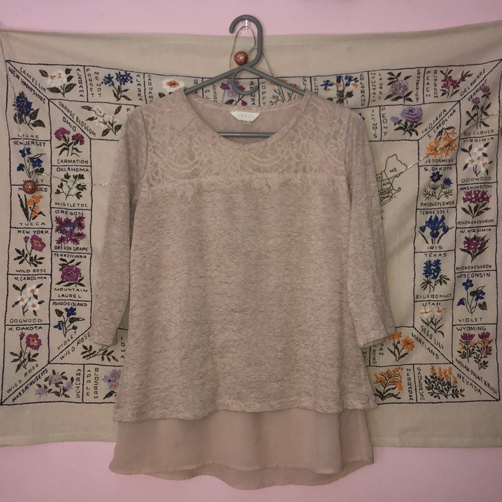 Nude 3 Quarter Length Sleeved Top